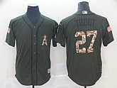 Angels 27 Mike Trout Olive Camo Salute To Service Cool Base Jersey,baseball caps,new era cap wholesale,wholesale hats